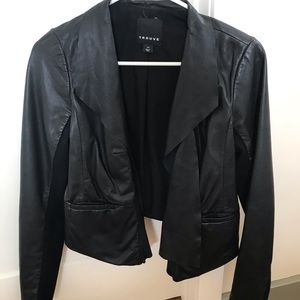 Trouve Drape Leather Jacket